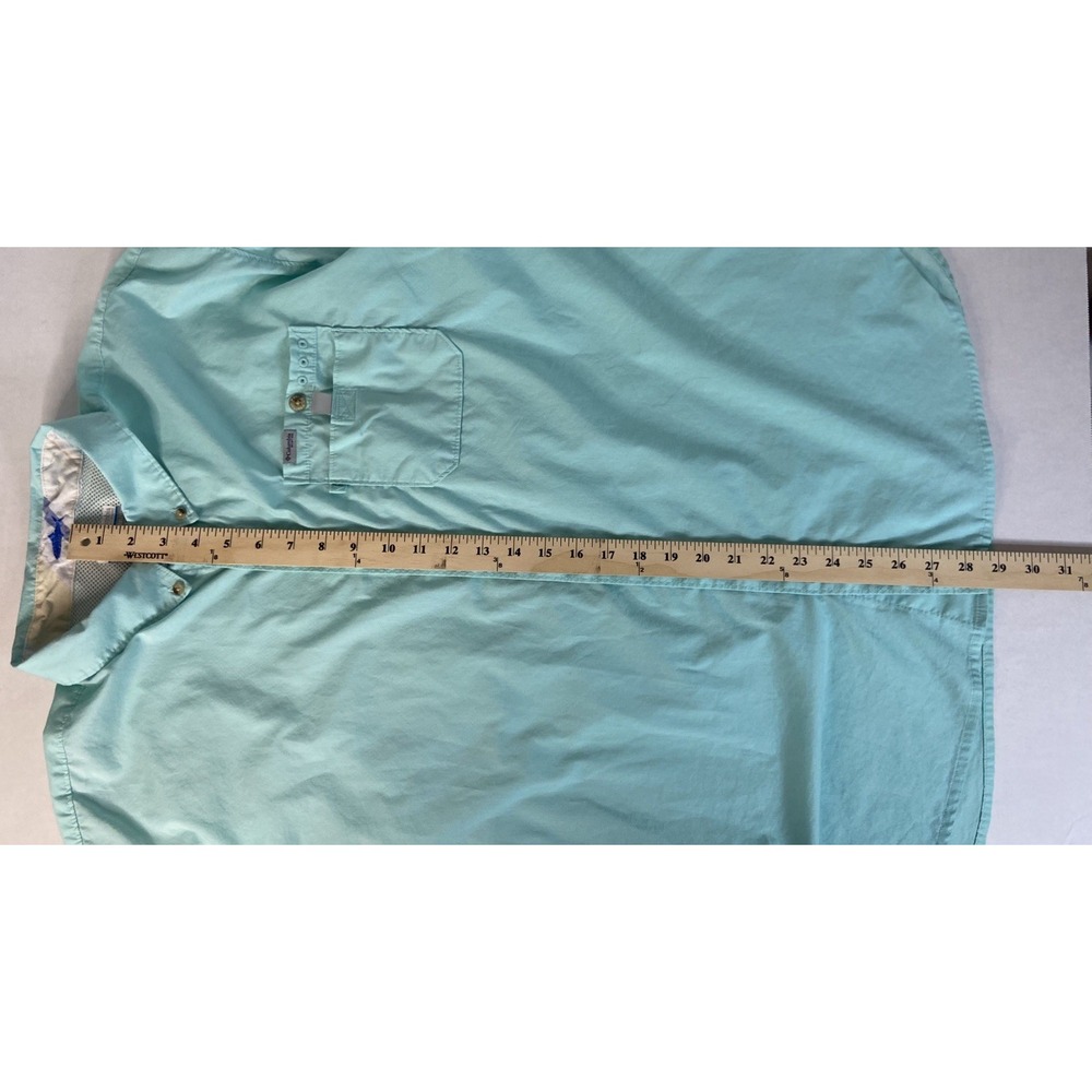 Columbia PFG Mens XXL‎ Short Sleeve Fishing Shirt Seafoam Green Button Down - Picture 6 of 15
